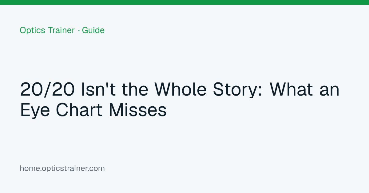 20/20 Isn't the Whole Story: What an Eye Chart Misses | Optics Trainer